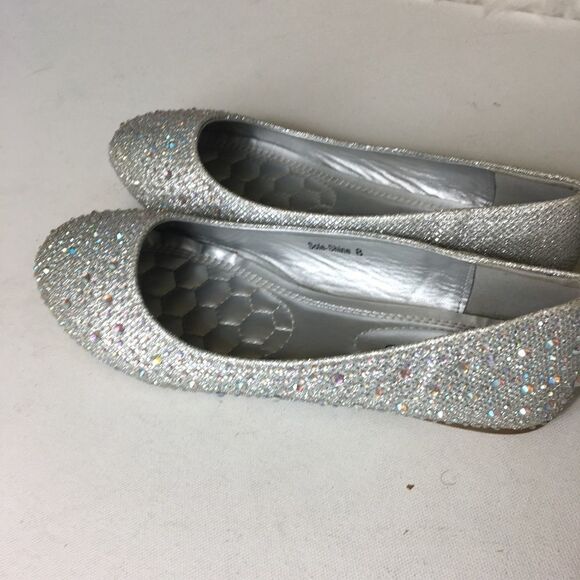 Shoe Land silver sparkly flats size - Picture 3 of 7